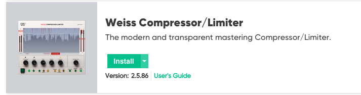 Softube Weiss Compressor Limiter